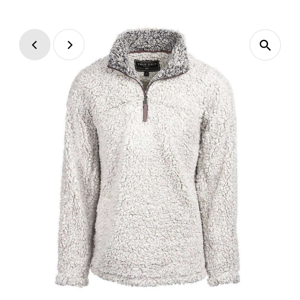 The Original Frosty Tipped Pile 1/2 Zip Pullover in Putty by True Grit